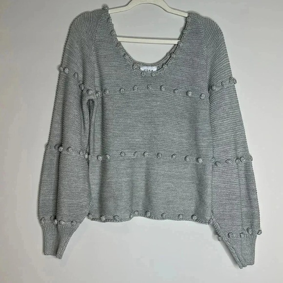 STORIA Gray Pom Pom Sweater - Picture 5 of 13